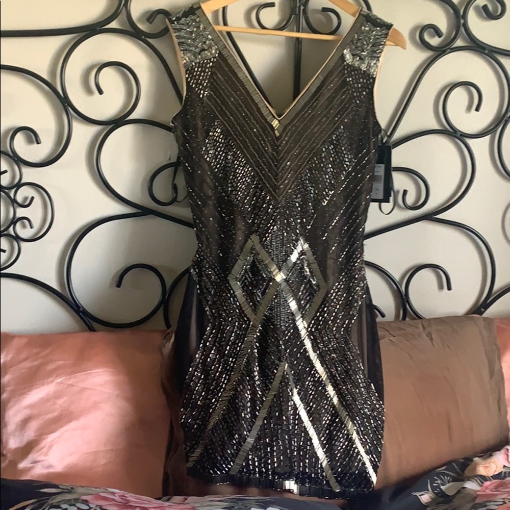 Black beaded body dress. Beautiful & vintage feel